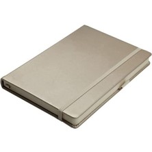 Karokstore Sert Kapak Planlayıcı Defter 14X20 cm 100 Gr. Krem 96 Yaprak Gümüş Çizgili