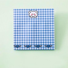 Karokstore Guguk Hüzünlü Ayıcık Temalı Renkli Kareli Not Seti