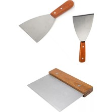 Feyza Design Paslanmaz Çelik Ahşap Saplı Pasta ve Börek Şekillendirici Seti