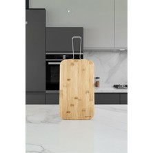 Feyza Design Paslanmaz Çelik Saplı Çok Amaçlı Kesme Tahtası, Dayanıklı ve Şık Tasarım