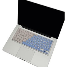 Karokstore Ultra Ince Silikon Film Air Pro Eski USB Li Model 2008/2017 Uyumlu Türkçe Q Klavye Koruyucu Film Renkli Baskı Mavi Pembe