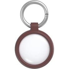 Karokstore Sleek Serisi Airtag Için Kılıf, Darbeye ve Düşmeye Karşı Koruyucu, Karabinalı Airtags Için Ince Koruyucu Kılıf - Kahverengi