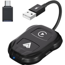 Karokstore NR57 Kablosuz Carplay ve Auto Adaptörü Ikisi Bir Arada (Siyah)