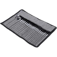 Karokstore 24 Parça Akrilik Yağlıboya Guaj Boya Fırça Seti Sentetik Fırça Ahşap Sap Kullanışlı Çanta