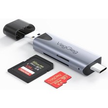 Karokstore Type-C ve USB 3.0 Sd-Microsd Tf Kart Okuyucu