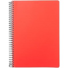 Karokstore Primary Serisi, A4, 7 Konulu (5 Kareli, 2 Çizgili) 210 Yaprak Pp Kapaklı Spiralli Defter, Kırmızı