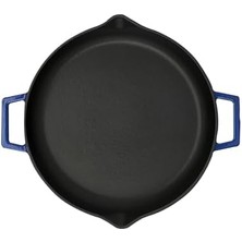 Karokstore Metal Döküm Kızartma Tavası, Metal Kulplu, 26 Cm, Mavi
