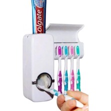 Karokstore Diş Macunu Sıkacağı Duvar Monteli Otomatik 5 Li Fırça Tutucu Diş