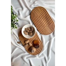 Karokstore Tezyinat -Ahşap Sarmal Serisi Doğal Kayın Ağacından Sunum Tahtası 1 Adet