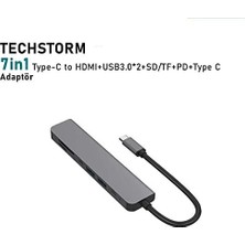 Karokstore Pro Uyumlu Type C To 4K HDMI + USB 3.0 + Sd/tf + Pd + Type-C, Taşınabilir 7in1 Adaptör