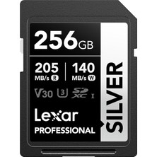 Karokstore Profesyonel Sılver Sd Kart 256 Gb, 205 Mb/s'ye Kadar Okuma, 140MB/S Yazma, Sdxc Uhs-I Hafıza Kartı, Sınıf 10, U3, V30, Profesyonel Fotoğrafçılar Için Sd Kart, Videografçılar, Meraklılar