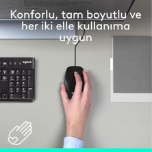 Karokstore M100 USB Kablolu Mouse, Pc, Mac, Dizüstü Bilgisayar ile Uyumlu, 1000 Dpı Optik Izleme, Sağ ve Sol Elle Kullanıma Uygun, Siyah