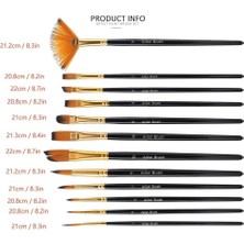 Karokstore 12 Parça Boya Fırçası Seti, Çocuklar, Yetişkinler, Yeni Başlayanlar ve Profesyonel Için Akrilik, Yağlı, ve Guaj Boyama