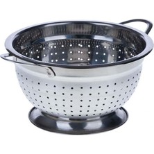 Feyza Design 24 cm Derin Çelik Sepet Süzgeç, Kulplu, Paslanmaz Mutfak Gereci