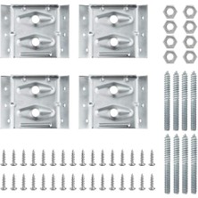 Karokstore 71428 Montaj Donanımlı Yüzeye Monte Köşe Braketleri, Masa Önlükleri ve Masa Ayakları Için Köşe Braketleri, 4'lü Set