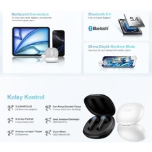 Karokstore Qcy Ailybuds E10 Bluetooth Kulaklık - Hires - Ldac - Çift Cihaz - Oyun Modu 4 Mics Enc Kulakiçi Kulaklık Siyah