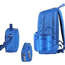 Karokstore Star Çift Ana Bölmeli Çocuk Ilkokul Çanta Set Mavi