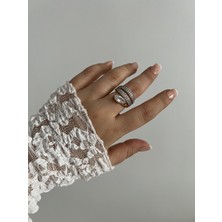 Busradan Design Özel Seri 14K Ayarlanabilir Model Taş Detaylı Tektaş Markiz Yüzük