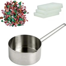 Feyza Design Yılbaşı Mum Yapım Seti, 500 ml Eritme Kabı ve Süsleyici Stickerlarla