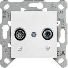 Karokstore /meridian Beyaz Tv Sat Geçişli 8db Mekanizma ve Düğme/kapak