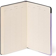 Karokstore - Not Defteri, Kareli, Medium, 192 Sayfa, Yumuşak Pu Cilt, Fsc® Sertifikalı Kağıt, Fildişi Kağıt, 90 G/m², Aylık Planlayıcı, Adres Defteri, Yer Işareti, 13 x 21 Cm, Renk Lavanta