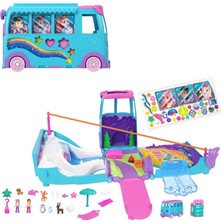 Karokstore Polly POCKET™ Karavan MACERASI™ Polly Karavan Macerası Oyun Seti, Mikro Bebekler, Dönüştürülebilir Karavan, Evcil Hayvanlar ve Oyuncak Araba JCC22