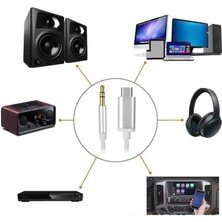 Karokstore Tak Çalıştır Type C Aux Ses Kablosu Pd Aux Çevirici Cep Telefonları Tabletler Araba Teypleri Speaker Hoparlör Bilgisayar Mac Bütün Type C Ses Çıkışlı Cihzlara Uyumlu ve Tak ve Direk Kullan !!! 030