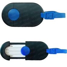 Karokstore Çok Amaçlı Isimlikli Bavul Valiz Etiketi, 10 cm x 5.5 Cm, Siyah-Mavi