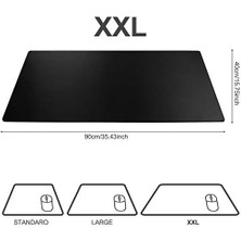 Karokstore Bvifiox Büyük Oyun Mouse Pad 89,9 cm x 39,9 cm x 0,3 Cm, Premium Dokulu Kumaşlı Genişletilmiş Büyük Mouse Pad, Kaymaz Kauçuk Taban (SIYAH-9040)