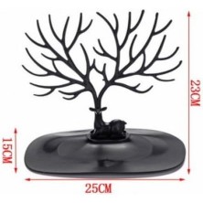 Karokstore Geyik Tasarımlı Takı Standı, Yüzük ve Kolye Organizeri, Mücevher Sergileme Standı (Siyah)