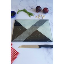Feyza Design Kanallı Cam Kesme Tablası, Hibrit Mermer, 25X35CM, Dayanıklı ve Şık