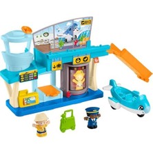 Karokstore People Eğlenceli Havaalanı People Eğlenceli Havaalanı, Uçak ve 3 Oyun Aksesuarı, Bebekler Için Oyun Seti HTJ26