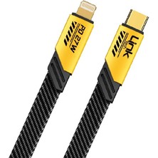 Karokstore K473 Mecha Style Type-C To Lightning 27W 1.2mt Şarj Kablosu Sarı