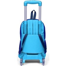 Karokstore Işıklı Tekerlekli Motorsiklet Çekçek Okul ve Seyahat Çantası Erkek Çocuk Lacivert Sarı