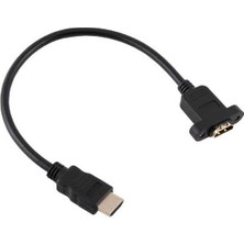 Karokstore 30 cm HDMI Uzatma Kablosu Dişi Erkek HDMI Vidalı Tip Panel HDMI