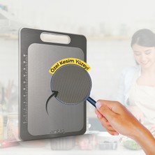 Feyza Design Paslanmaz Çelik Kesme Tahtası, Sağlıklı ve Dayanıklı Mutfak Gereci