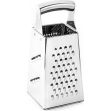 Feyza Design Paslanmaz Çelik Dört Tarlı Büyük Rende, Dayanıklı ve Pratik Kullanım