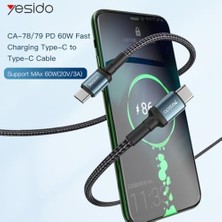 Karokstore 60W Hasırlı Type-C To Type-C Pd Hızlı Şarj Kablosu, 1.2 Metre