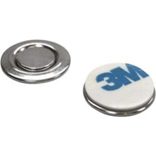 Karokstore 3m Yapışkanlı Rozet Mıknatısı Yuvarlak Yaka Kartı Mıknatısı Isimlik Mıknatısı - 17MM Çap - 5 Set