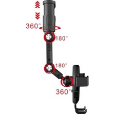 Karokstore Dikiz Aynası Araç Cep Telefonu Tutucu, 360 Derece Dönebilen Dikiz Aynası Cep Telefonu Tutucu, Araba, Çalışma Masası, Yatak Için Çok Fonksiyonlu Cep Telefonu Tutucu 0599