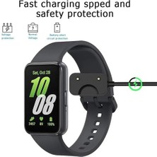 Karokstore Galaxy Fit3 ile Uyumlu Akıllı Saat Için Manyetik USB Typ-C Şarj Kablosu Galaxy Fit 3 ile Uyumlu Kablo Siyah