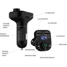 Karokstore Otomatik Frekans Tanımalı Parazit Yok Fm Radyo Transmitter 3.1A Hızlı Şarj Micro Sd Bluetooth Mp3 Çalar Çakmaklık