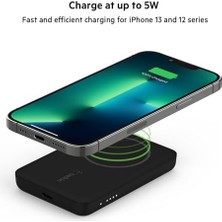 Karokstore Manyetik Kablosuz Güç Bankası 2.5k (Magsafe ile Uyumlu Taşınabilir Şarj Cihazı, 2500 Mah Küçük Kapasiteli Kompakt Mini Hızlı Şarj, Usb-C - Usb-C Kablosu Dahil) - Siyah
