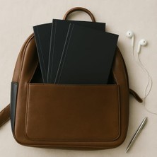 Karokstore Amerikan Ciltli, A5 Çizgili Not Defter, 64 Yaprak, 90 Gr. Ivory Kağıt, Ofis Için Ideal, Plan (Siyah Kapak)