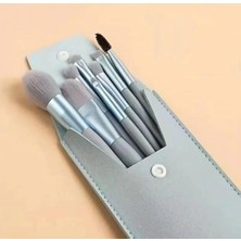 Özgürce 8'li Su Yeşili Makyaj Fırça Seti, Seyahat Çantalı, Profesyonel Kozmetik