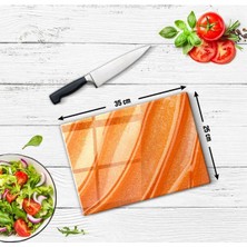 Feyza Design Turuncu Cam Kesme ve Sunum Tablası, Şık ve Fonksiyonel Tasarım