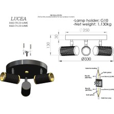 Karokstore Vıtale 3 Lu Siyah-Antık Lak Plafonyer 3XGU10