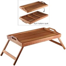 Karokstore Katlanır Ayaklı Akasya Ağacından Yatak Keyif Servis Tepsisi, Ahşap Yatak Tepsisi - Rahatlık ve Şıklık: Katlanır Ayaklı Akasya Ağacından Yatak Keyif Servis Tepsisi - Yatak Tepsisi (50*30*21CM)