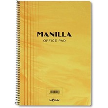 Karokstore Lé 41100/1 Manila Notebook Yumuşak Kapak, 1.hamur Kağıt Spiralli, Sarı