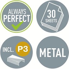 Karokstore Düz-Zımba, 30 Yaprak, Metal Çerçeve, Plastik Elemanlı, Zımba Teli, Nexxt Dahil